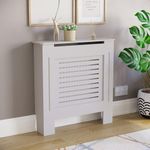 Vida Designs Milton Radiator Cover Modern White Painted MDF Cabinet, Small (H: 82 / W: 78 / D: 19 cm)