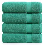 Bath Sheets Bathroom Towel Set - 4 Pack 100% Cotton Extra Large Bath Towels, Oversized Bath Towels, Bath Towels, Bathroom Set, Shower Towels, Bath Towel Sets for Bathroom, 35x66 - Emerald