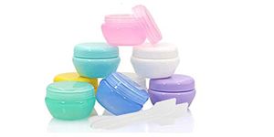 HINNASWA Travel Containers, Travel Accessories Bottles Containers for Cosmetic, Makeup, Body & Hand Cream, Lotion, Toiletries, Pink, Green, Blue, White, Yellow, Purple, 12 Piece Set