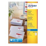 Avery Printable, Customisable Address Mailing Labels, Inkjet Printers, 18 Labels per A4 Sheet, 1800 Labels, Quickdry (J8161), White, 100 Sheets