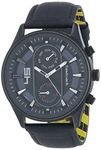 Fastrack Mens Fastfit Quartz Analog with Day and Date Black Dial Leather Strap Watch for Guys-NS3224NL01