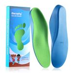 Bacophy Kids Orthotic Arch Support Shoe Insoles, Children Pu Cushioning Inserts, Shock Absorption Velvet Surfaces Deep Heel Cup Inner Sole for Flat Feet, Plantar Fasciitis, Feet Heel Pain Relief (L)