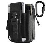 BeGrit Belt Pouch Universal Multipurpose Capacity Oversize EDC Bag Tactical Pouches Smartphone Holster Security Pack Carry Accessory Kit Loops Waist Bag Gadget Money Pocket Black