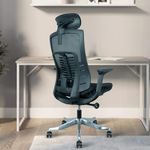 MRC EXECUTIVE CHAIRS ALWAYS INSPIRING MORE Alcazar Ergonomic Office Chair, Mesh High Back Home Office Computer Chair With Lumbar, 3D Armrests, Multi-Tilt Lock Mechanism & Strong Aluminium Base - Black