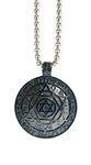 Streetsoul Stainless Steel Round Talisman Hexagram Solomon Amulet Heavy Pendant Necklace Cool Punk Hexagram Necklace For Men Jewelry