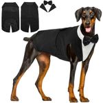 Dog Tuxedo, Dog Wedding Outfit and Bandana Set, Dog Tuxedo Costume, Pet Clothes Puppy Formal Shirt with Removable Bow Tie, Dog Suit For Small Medium Large Dogs, Dog Outfit for Party Birthday Festival