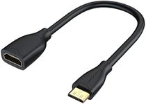 Mini HDMI to HDMI Cable, CableCreation 0.5ft Mini-HDMI Male to HDMI Female Adapter, Support 4K 60Hz, 3D, for Camera, Camcorder, Graphics Card, Laptop,Tablet, HDTV,Projector, Black