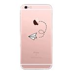 Creative Case for iPhone 6 Plus iPhone 6S Plus, CrazyLemon Unique Creative Design Pattern Slim Transparent Clear Soft Durable TPU Protective Back Cover for iPhone 6 Plus iPhone 6S Plus - Paper Plane