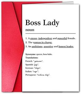 GYYsweetus Funny Boss Lady Definition Card, Happy Boss Day Card for Boss Ladies, Boss Lady Birthday Card, Women Boss Gift for Her (Multilingual Translation)