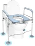 Toilet Seat Riser for Seniors,Raised Toilet Seat with Handles,Height Adjustable Elongated Toilet Seat Risers for Seniors,Commode Chair for Toilet with Arms,Heavy Duty500,Fit Any Toilet