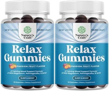 Natures Craft Calming Gummies for Adults with Ashwagandha and Magnesium - Relaxing Stress Gummies with L Theanine 5HTP and Lemon Balm Extract - Adaptogenic Chamomile Extract Vitamin B6 2 Pack