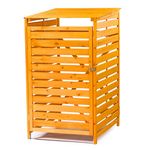 KCT Single Wheel Bin Timber Storage Shed - 240L Outdoor Wheelie Bins Storage Box