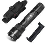 ULTRAFIRE WF-502B LED Flashlight with Holster,Single Mode Tactical Flashlight 1000 High Lumen Duty Flashlights with Belt Holster,Bright Handheld Mini Small Flash Light Upgrade Kit