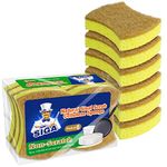 MR.SIGA Non-Scratch Scrub Sponges, Biodegradable Natural Dish Sponge, Eco Friendly Dishwashing Sponge for Kitchen, 12 Pack