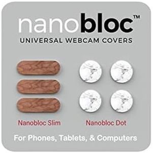 Eyebloc Nanobloc Universal Webcam Covers - Privacy Protection Accessory, No Residue Application - Dots and Bars, 7 Pieces - Wood Marble