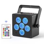 LeLeght 50W Battery LED Par Light 6-in-1 RGBWAUV DMX512 Stage Light with Remote Control, 12 Hours Wireless Uplight for DJ Disco Party KTV Wedding Birthday