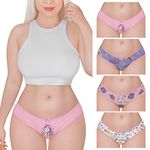 Littleforbig Women's Ladies Soft Cotton Underwear Comfortable Hipster Briefs 4 Pack Panties Set - Unicorn Pattern L