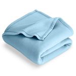 Bare Home Polar Fleece Blanket - Twin/Twin XL Blanket - Warm & Cozy - Premium Fleece Blanket - Blanket for Bed, Sofa, Camping, Travel and Cold Nights - Lightweight Blanket (Twin/Twin XL, Light Blue)