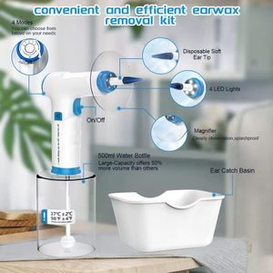 Rechargeable Electric Ear Wax Removal Kit – Irrigation System with 9+1 Disposable Tips & Catch Basin