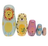 Losuya Traditional Wooden Nesting Dolls Animals Handmade Matryoshk Russian Dolls Kids Gift Set