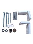 VeeBath Essentials Angled Floor WC Toilet Pan/Bidet Fixing Bolts, Repair Bracket and Screws Bathroom Fitting Kit