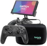 Fixture S2 Ultra Bundle Gaming Console Monitor Mount and Game Controller Compatible with Nintendo Switch OLED, Adjustable Video Game Holder Stand Clip, Includes Carrying Case