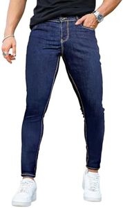 GINITTO Mens Skinny Jeans Stretch Casual Dress Jeans for Men Dark Blue Denim 32