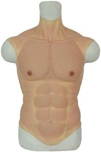 ROANYER Male Chest Silicone Muscle Suit Realistic Mens Silicone Chest Fake Muscle Belly Simulation Skin Silicone (Small, Caucasian)