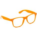 Mustavo Kids Childrens Orange Frame Glasses Clear Lens Geek Boys Girls Book Week World Book Day For Fancy Dress Costume Outfit Age 3-9 Years