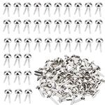 200pcs Split Pins,8x17mm Round Scrapbooking Brads Split Pins,Round Flower Drawing Pins,Metal Paper Fasteners Mini Brads,Round Head Brads Split Pins for DIY Paper Crafts Scrapbooking(Silver)