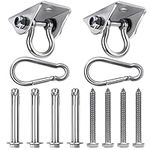 BELLE VOUS Heavy Duty Swing Hangers (2 Pack) - Stainless Steel Swivel Hooks with Screws - 450kg / 992lb Capacity for Concrete Wooden Sets, Yoga Hammock Chair, Sandbag Swing Sets