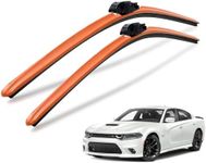 Clix Wipers - Dodge Charger (24"/20") Orange Windshield Wiper Blades, All-Weather Replacement Wipers - Complete Front Set of 2, Includes Quick Connect Clips (2011-2023)