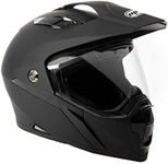 Helmet Dual Sport Off Road Motorcycle Dirt Bike ATV - FlipUp Visor - 27V (S, Matte Black)