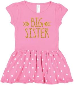Bump and Beyond Designs Big Sister Outfit, Girl Big Sister Summer Dress (Pink/Gold 5/6T)