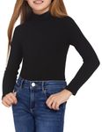 Arshiner Girl Turtleneck Sweaters Pullover Knitted Long Sleeve Solid Color Kids Winter Tops Clothes,Black,6-7years