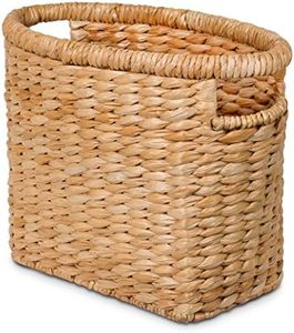 BIRDROCK HOME Sea Grass Storage Basket with Handles - Woven Sea Grass Decorative Rectangle Organizer Bin for Living Room, Bathroom, Home Decor - Suitable for Magazine, Book, Newspaper - Natural