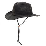 Dorfman Pacific Mens Weathered Cotton Bucket Hat (Black, Large)