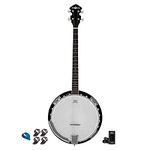 Banjo by Gear4music Tenor 4 String with Finger Picks and Tuner