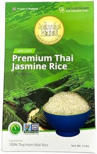 5 Pounds (LBS) Premium Thai Hom Mali Jasmine Rice | Endorsed By Pro Chefs | Four Elephants Brand | Cooking Instructions Packaging