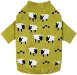 Fitwarm Funny Sheep Dog Sweater, Thermal Dog Winter Clothes for Small Dogs Boy Girl, Dog Holiday Clothes, Doggy Pullover Jumper, Pet Outfit, Black, Green, White, XXL