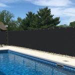 Fence Privacy Screen,6‘ x 50’ Black Heavy Duty Decorative Fences Windscreen Fabric Privacy Screen Covering Chain Link Mesh Fencing Shade Cover for Outdoor Patio, Backyard, Pool, Deck