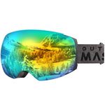 OutdoorMaster Asian Fit Ski Goggles PRO - Frameless, Interchangeable Lens 100% UV400 Protection Snow Goggles for Men & Women (RevoGold VLT 11%)