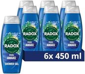Radox Mineral Therapy Feel Awake 2-in-1 body wash & shampoo shower gel with a sea mineral & fennel fragrance for a refreshing shower experience 6x 450 ml