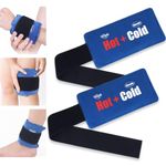 Hilph Reusable Hot and Cold Gel Ice Packs for Injuries, 2 Packs Flexible Ice Pack with Adjustable Strap for Swelling and Sprain, Sport Injury for Ankle, Arm, Wrist, Neck, Neck