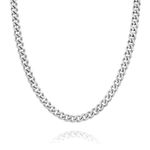 LeCalla Solid 925 Sterling Silver BIS Hallmarked Italian 6.5mm Diamond Cut Cuban Link Curb Chain Necklace for Men 20 Inches