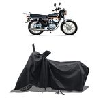 ROMEIZ - Two Wheeler - Scooty - Bike Cover for Yamaha RX-135 Cover with Water-Resistant and Dust Proof Premium 190T Fabric_Entire Black Large