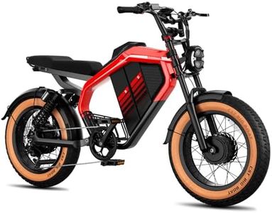 Luckeep M5 Electric Bike for Adults 2000W Peak 37.5MPH, 52V/20AH-40AH Dual Battery, 80/160 Miles Range 20" Fat Tires Electric Dirt Bike, Electric Motorcycle Dual Hydraulic Brakes & Full Suspension
