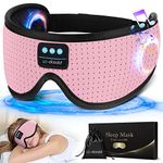 LC-dolida Bluetooth Sleep Mask with Headphones for Side Sleeper,Zero Eye Pressure Comfortable & Adjustable Sleeping Mask for Women Men,Perfect Blindfold