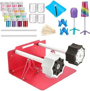 Double Cup Turner for Crafts Tumbler,Epoxy Glitter Tumbler Full Kits,DIY Cuptisserie Turner,Cup Spinner Machine Kit(Double-Red)