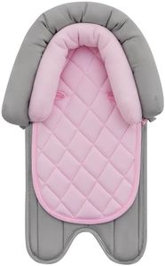 Pro Goleem Car Seat Head Support Infant, Soft Infant Car Seat Insert, 2 in 1 Carseat Head Support for Toddler, Perfect for Car Seat, Stroller, Swing, Bouncer, Pink and Gray